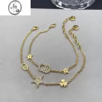 JiMi星星手链双链条双层镶钻字母五角星D家项链欧美小设计简约精致女