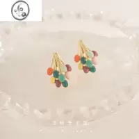 JiMiA马卡龙彩色气球女耳钉可爱独特耳环2023新款轻奢高级感夸张显瘦