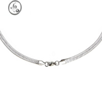 JiMi简约气质银色银银蛇骨链男小众锁骨项链女百搭蛇链嘻哈美式素链潮