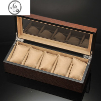 JiMi手表盒子复古手表盒收纳盒创意简约木质五表位便携式腕表盒