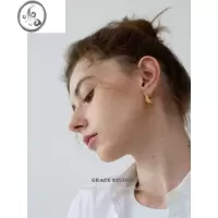 JiMiG/S南法假日 经典羊角包金属耳圈ins博主同款简约百搭耳环耳饰女