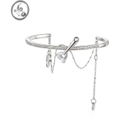 JiMi镶钻叠戴开口手镯女原创小众设计感手环轻奢高级感精致手链