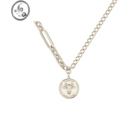 JiMi幸运牛潮酷拼接水逆项链高级感小众设计吊坠锁骨链