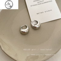 JiMi高级感金属素圈耳环女轻奢小众设计感耳饰2023年新款潮耳圈