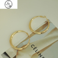 JiMi因缺斯汀s925银针极简耳圈无耳洞蚊香盘耳夹气质质感金银两色耳环