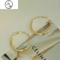 JiMi因缺斯汀s925银针极简耳圈无耳洞蚊香盘耳夹气质质感金银两色耳环