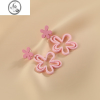 JiMi粉色花朵耳环女夏季2023新款s925银针森系甜美可爱少女耳饰潮