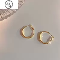 JiMiSUGAR 甜酷辣妹~冷淡风素圈耳环女ins时尚百搭基础款高级感耳圈