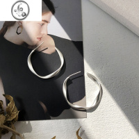 JiMi金属耳圈气质网红圆圈素圈耳环2023年新款潮高级小众冷淡风耳饰女