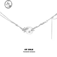 JiMi1STXULIE银银玉兔项链女原创轻奢小众设计高级感冷淡风双层锁骨链