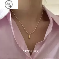 JiMiMDWN | 迷你碎银子金色水滴925银银项链女小众简约气质锁骨链