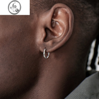 JiMi S925 Glossy Earrings银银简约耳圈男女光面素耳环嘻哈潮