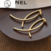 JiMi迷度S925银针高级感百搭通勤设计耳环长款交叉显脸瘦的耳饰高级感