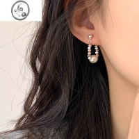 JiMi碎银几两珍珠耳环2023年新款小众设计感高级耳坠轻奢时尚银银耳饰