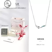 JiMi999银银项链女款轻奢小众2023新款银饰情人节七夕送女友礼物