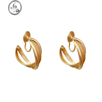 JiMi哑古高级感 蚊香盘无痛耳夹无耳洞女法式小众耳环金属圈耳饰