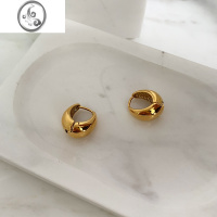 JiMi设计师款显脸瘦ins小圈水滴耳环扣冷淡风耳坠精致气质金属风