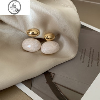 JiMi法式复古高级感金属珍珠耳环女2023新款小众设计耳钉气质通勤耳饰