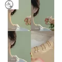 JiMi迷你版风在吹 14k包金小珍珠耳坠耳线耳钉长款耳饰小巧流苏耳环女