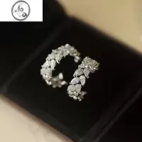 JiMi欧美风超闪圆形锆石耳环2023新款小众设计感高级轻奢s925银针