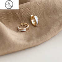 JiMiDOUDOUSTORE高级感精致小巧珐琅圆环耳扣耳环女奶白圈圈耳圈耳饰