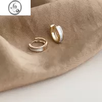 JiMiDOUDOUSTORE高级感精致小巧珐琅圆环耳扣耳环女奶白圈圈耳圈耳饰