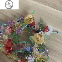 JiMi一只凝 夸张花丛 重工亚克力个性串珠编织长款花朵流苏耳针耳环