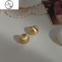 JiMi迷度好质感时髦拉丝耳扣清冷立体圆球金属耳环简约女高级吸睛ins