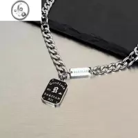 JiMi925银银字母项链潮嘻哈小众设计感潮牌百搭个性简约古巴链送男友