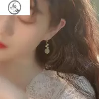 JiMi玉石耳坠ins轻奢小众设计感珍珠耳环2022年新款潮高级感银银耳饰