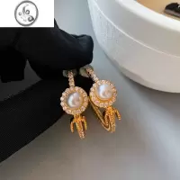 JiMiM家~欧美金色C大圈珍珠耳圈女轻奢小众设计感高级夸张金属耳环饰
