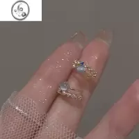 JiMi蓝眼石耳环2022年新款潮小众设计感高级银银耳饰无耳洞耳夹女