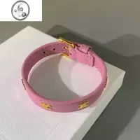 JiMi凯旋门粉色手镯女皮质手环轻奢小众精致高级感手圈手链镯子皮带