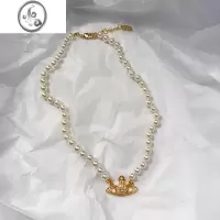 JiMi西太后土星施家珍珠项链女轻奢小众设计高级感欧美时尚叠戴锁骨链