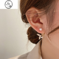 JiMi鱼尾珍珠耳环小众设计感高级2023年新款潮女夏韩国气质银银针耳饰