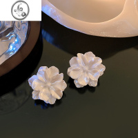 JiMi复古港风耳夹女无耳洞小众设计感红色珍珠耳环2023年新款耳饰