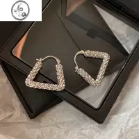 JiMi欧美波光粼粼几何金色碎银子耳环女小众设计感高级独特耳钉耳饰潮