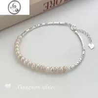 JiMiXIGN碎银子珍珠手链女925银银轻奢小众设计手镯女生闺蜜冷淡风夏