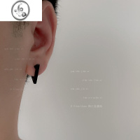 JiMi原创潮牌三角形耳骨夹男女个性小众几何造型钛钢黑色无耳洞耳夹