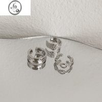 JiMi复古港风耳夹无耳洞高级感小众设计银色甜酷辣妹耳饰冷淡风耳骨夹