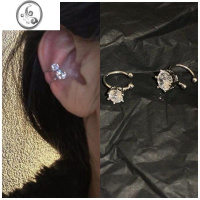 JiMi超闪锆石水钻耳夹无耳洞耳骨夹ins小众设计感时尚简约不过时耳饰