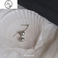 JiMiDouxAir冷灰真多麻色施家珍珠耳钉银银个性耳饰复古文艺小众耳环