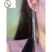 JiMi耳骨夹无耳洞女耳夹流苏长款耳挂轻奢小众设计耳环高级感气质耳饰