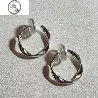 JiMi复古港风耳夹无耳洞女新款圆圈耳饰气质高级感法式蚊香盘耳环