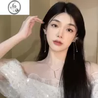 JiMi精灵耳蝴蝶流苏耳骨夹女无耳洞耳夹夏季耳环小众高级感耳饰耳挂潮