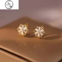 JiMi小众设计雪花耳扣女高级感小巧精致气质耳环夏季新款耳饰2023圣诞