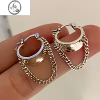 JiMis925银银链条耳扣女独特设计耳环高级感轻奢小众复古