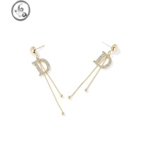 JiMi时尚气质名媛字母耳钉2022年新款潮耳环长款耳坠女小众设计感耳饰