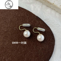 JiMi珍珠耳夹女无耳洞蚊香盘新款耳环2023轻奢小众设计高级感耳饰