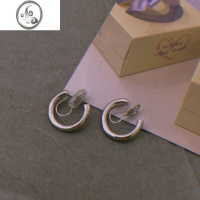 JiMi简约气质C型无耳洞耳夹女ins欧美冷淡风时尚个性小众蚊香盘耳饰品